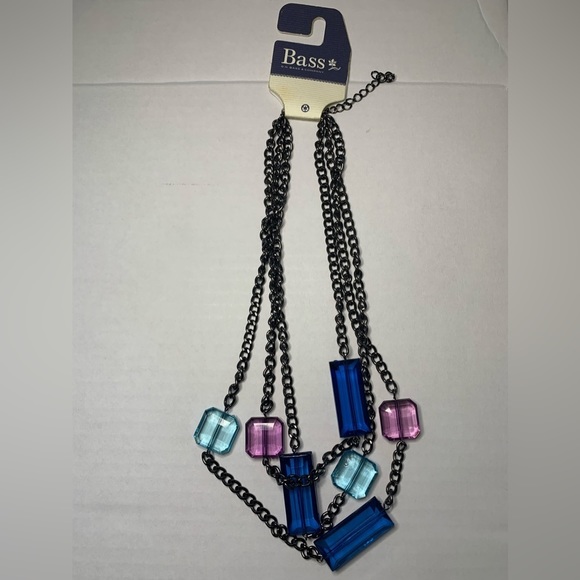 Bass & COMPANY NECKLACE 3 LAYERED STONE STATEMENT PIECE😍 - Picture 2 of 5